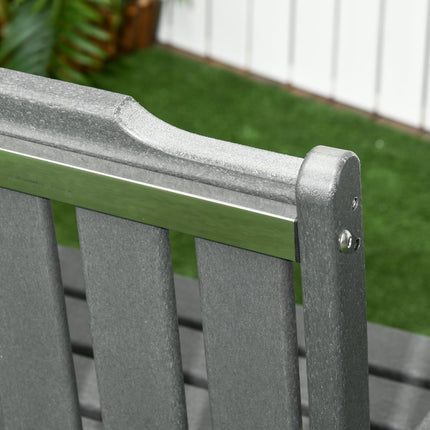 Weatherproof 2-seater garden bench with backrest, 124x60x87cm