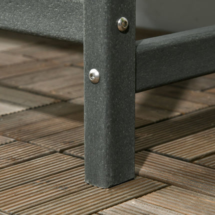 Weatherproof 2-seater garden bench with backrest, 124x60x87cm