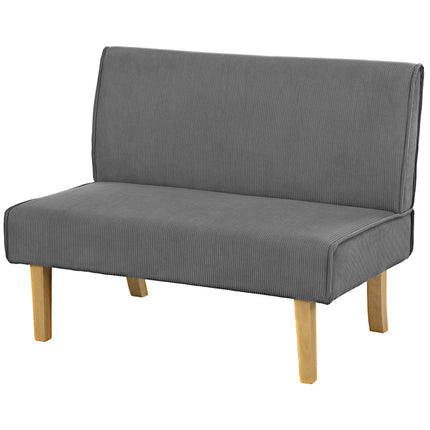 Gray 2-seater Manchester sofa, wooden legs, padded upholstery