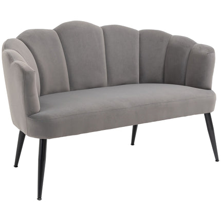 2-seater sofa, double sofa, two-seater lounge chair in modern design, load capacity up to 160 kg, 132 x 66 x 80 cm, grey