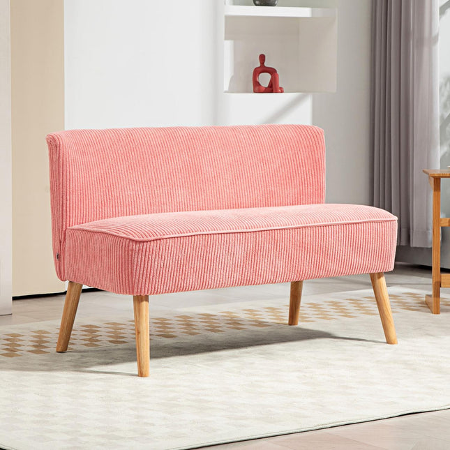 Pink 2-seater upholstered sofa - compact and cozy design