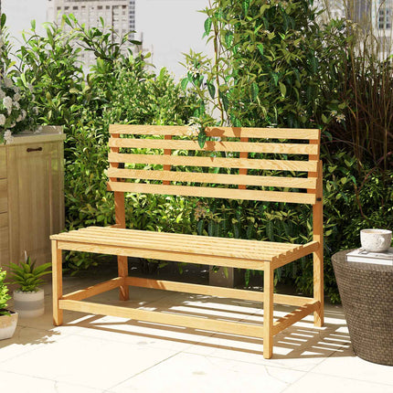Garden bench in 2-seater teak with convertible backrest