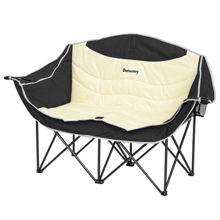 2-seat folding camping chair with cup holder, capacity 250 kg