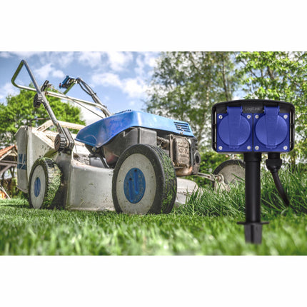 2-way socket outlet with spike Outdoor use 2m