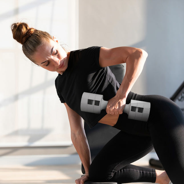 Adjustable dumbbells 2 x 2.5 kg, floor friendly, white