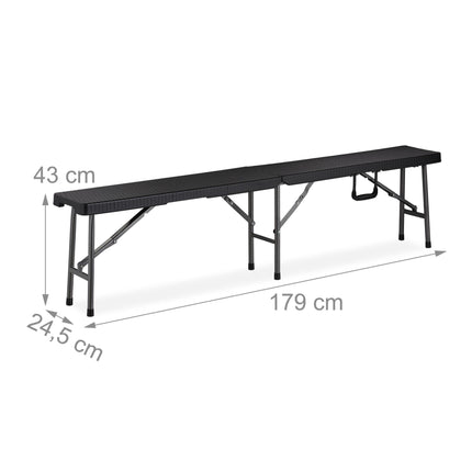 2x Folding Benches Black