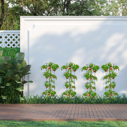 2x Plant Supports with Rings, 120 cm