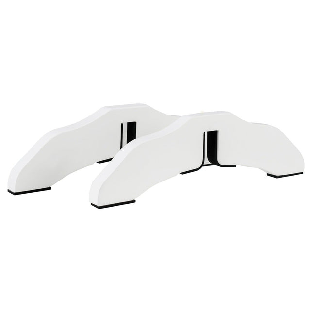 2 x pinewood support feet for dog barriers 2 cm grid feet for protective gates white