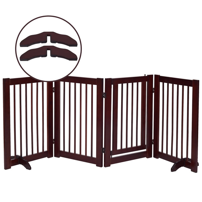 2 x support feet pinewood for dog barrier 2 cm grid feet for protective gate brown