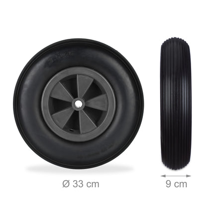 2x wheelbarrow wheels 3.50-6 in black