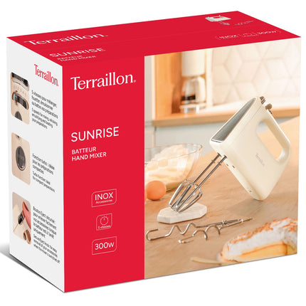 300W Electric Mixer, 5 Speeds + Turbo, Stainless Steel
