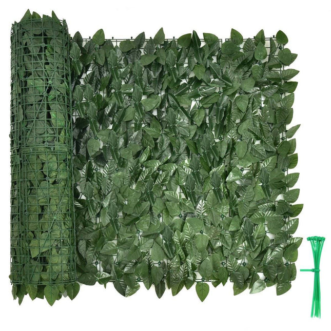 300 x 100 cm artificial plant wall ivy leaves privacy screen hedge plant wind protection