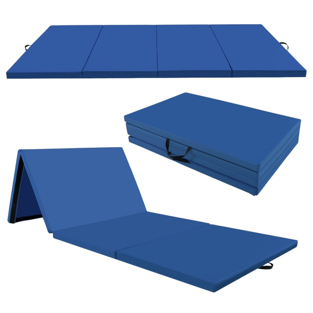 300 x 117 x 5 cm soft floor mat gymnastics mat foldable gymnastics mat made of artificial leather blue