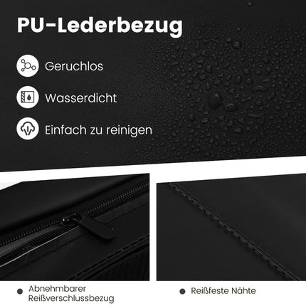 300 x 117 x 5 cm soft floor mat made of artificial leather with climbing fastener and carrying handles, black