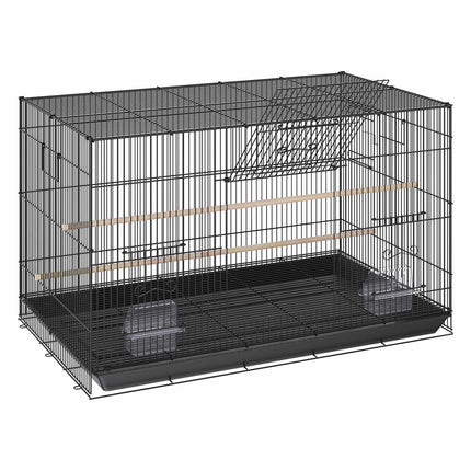 30 Inch Metal Bird Cage with Rolling Stand, Slide-Out Tray