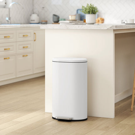 30L Kitchen Pedal Bin, Soft-Close Lid, Cream White