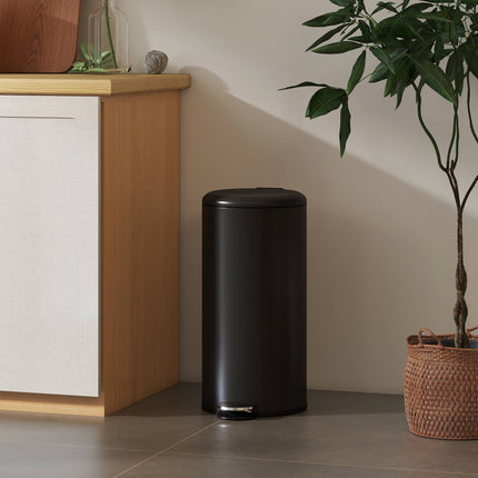 30L Pedal Bin with Soft-Close Lid, Black