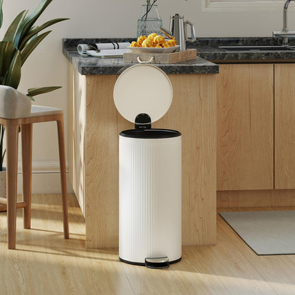 30L Pedal Bin with Soft-Close Lid, Black Metal