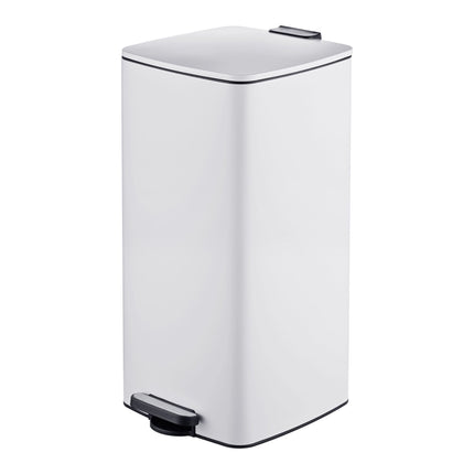 30L White Pedal Bin with Soft-Close Lid