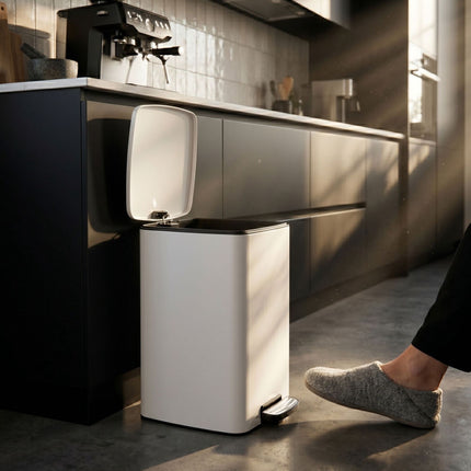 30L White Pedal Bin with Soft-Close Lid