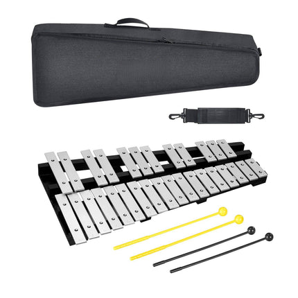 30-Note Glockenspiel Bell Kit with Mallets, Carry Bag