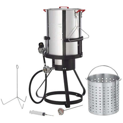 30-Qt Turkey Fryer, Aluminum Pot, 54,000 BTU Burner