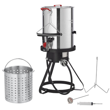 30-Qt Turkey Fryer, Aluminum Pot, 54,000 BTU Burner