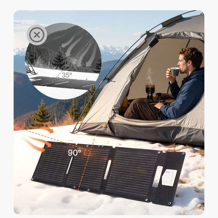 30W Foldable Solar Panel Charger – 24% Efficient, USB-C