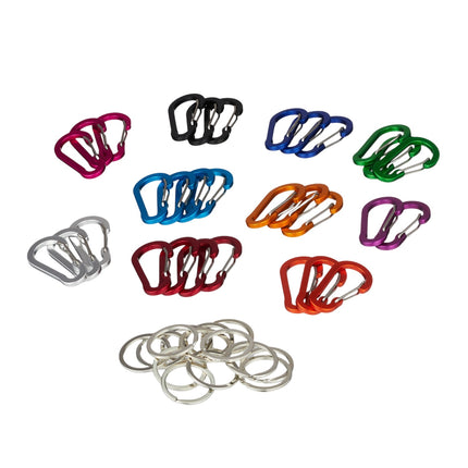 30 carabiners with 14 key rings