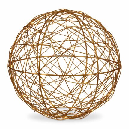 30 cm Gold LED Decor Orb – Warm White Light Sphere