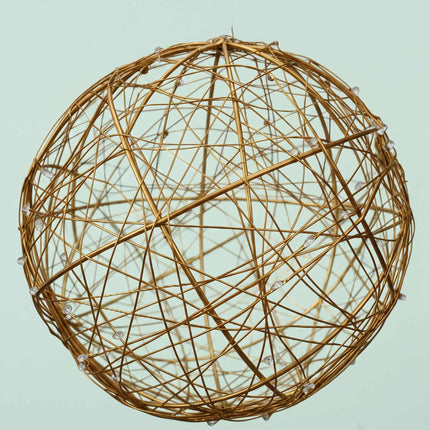 30 cm Gold LED Decor Orb – Warm White Light Sphere