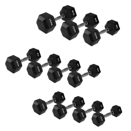 30 kg Hex Dumbbell – Rubber Coated, Anti-Slip Handle