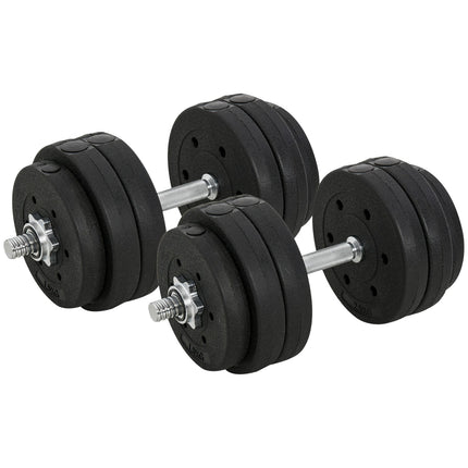 30 kg dumbbell set in steel, strength training for home and gym