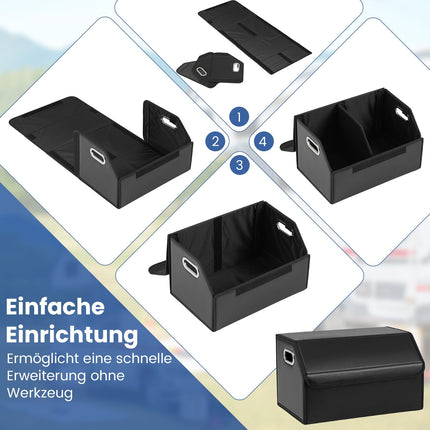 35L Collapsible Car Trunk Organizer with Lid & Divider