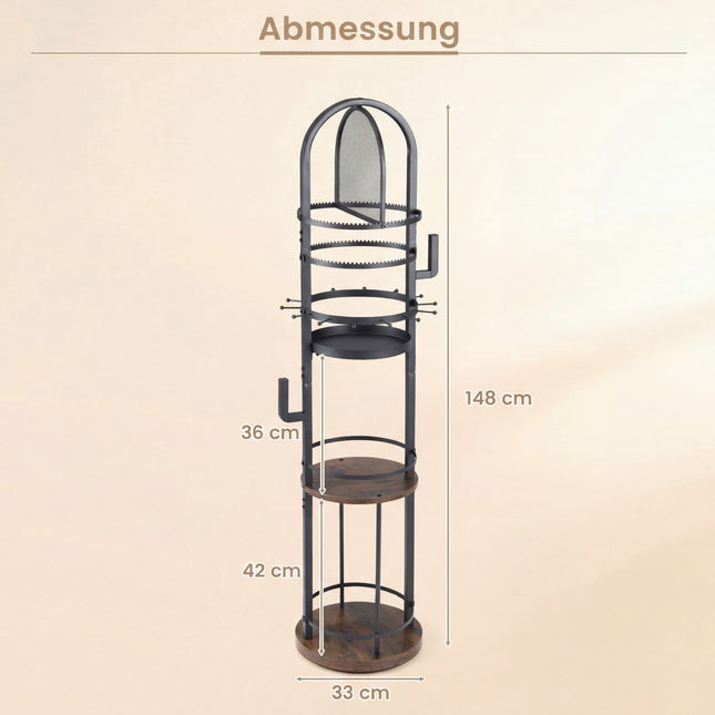 360° draaibare sieradenorganizer met houders voor oorbellen en kettingen