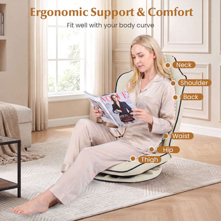 360 Swivel Gaming Chair, Adjustable Backrest, Beige