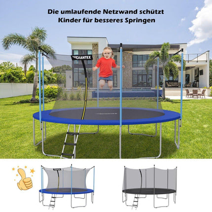 Ø366 cm trampoline safety net for garden trampolines inside black