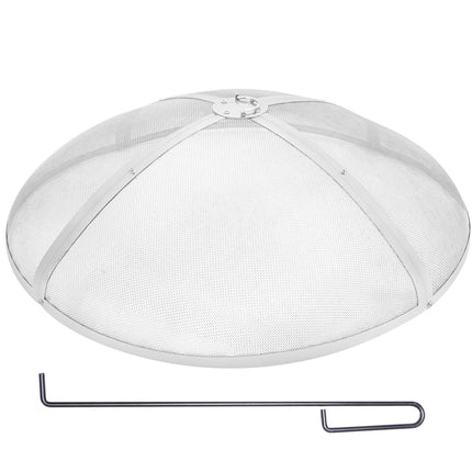 36 Inch Fire Pit Spark Screen, Stainless Steel Ring Handle