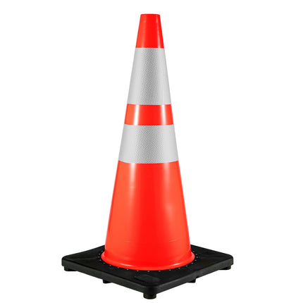 36-Inch Traffic Cones, 6-Pack, Weighted Base, Reflective