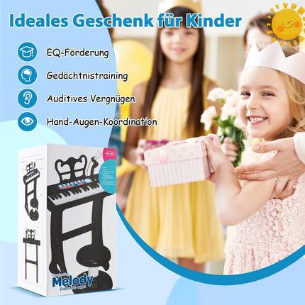 37-Key Kids Electronic Keyboard with Microphone & Stand
