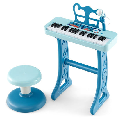 37-Key Kids Electronic Keyboard with Stool & Mic