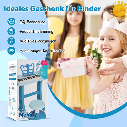 37-Key Kids Electronic Keyboard with Stool & Mic