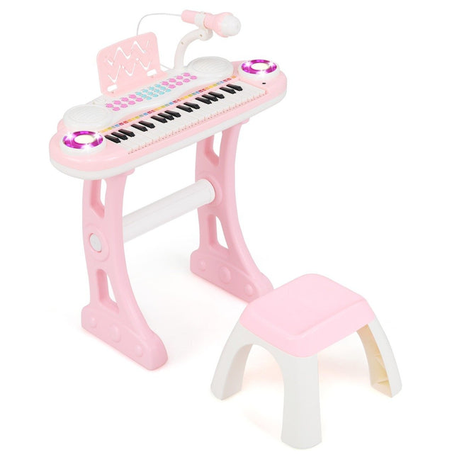 37-Key Kids Keyboard with Lights, Recording & Mic