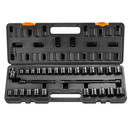 3/8-Inch Drive Impact Socket Set, 29-Piece SAE Metric