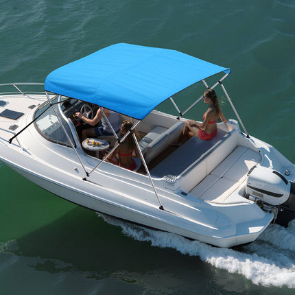 3 Bow Boat Bimini Top 72in, 600D Polyester, Blue