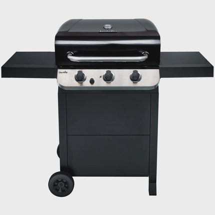 3-Burner Gas Grill with Cast Iron Grates and Thermometer