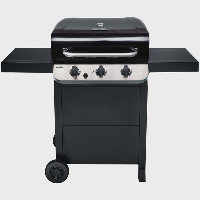 3-Burner Gas Grill with Cast Iron Grates and Thermometer