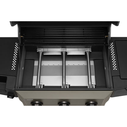 3-Burner Gas Grill with Side Burner, 60x42 cm Cooking Area