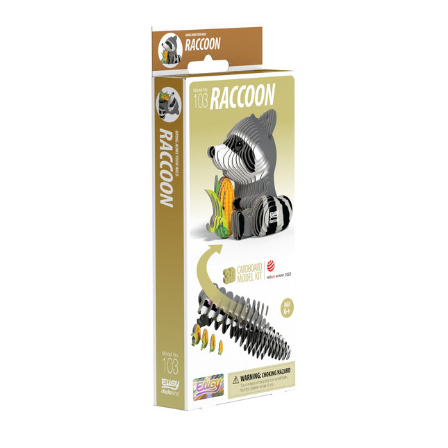 3D Cardboard Model Kit - Raccoon Craft for Kids and Adults