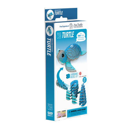 3D Cardboard Model Kit - Turtle Design for Creative Building
